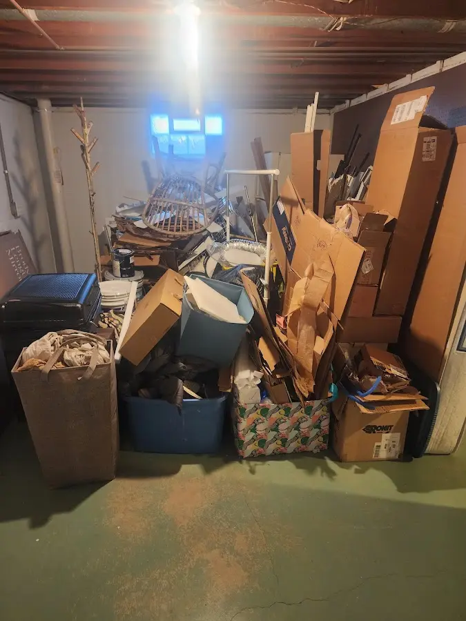 Roll-off dumpster container at job site for 4 Yard Dumpster Rental in Burnettown